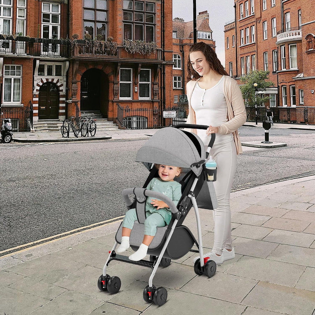 homewell Kinderwagen klappbar, Buggy Kinderbuggy, flache Liegeposition, Sportwagen Faltbar mit Siche