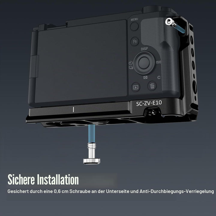 SIRUI ZV-E10 Käfig mit Silikongriff, Kamerakäfig für Sony ZV-E10 mit eingebauter Schnellwechselplatt