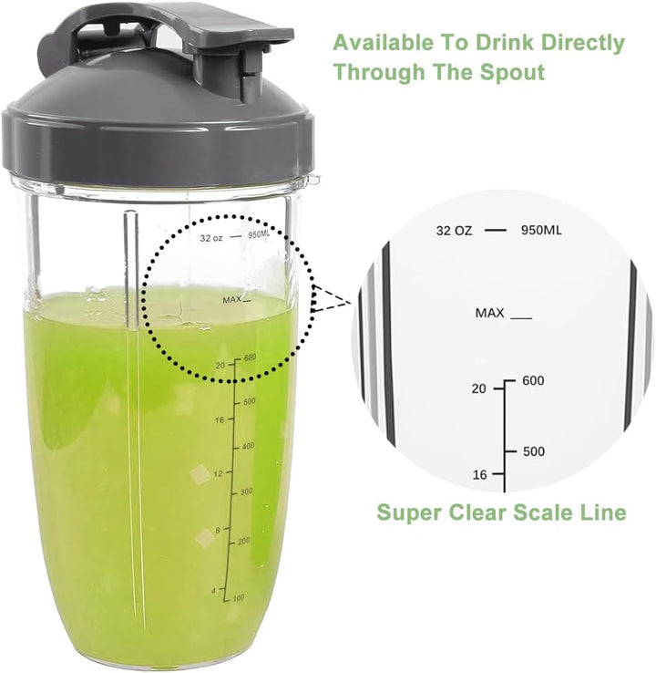 Ersatzteile Zubehör für nutribullet Elektrischer Mixer - 950ml Becher & Extraktor Klinge mit Flip-To