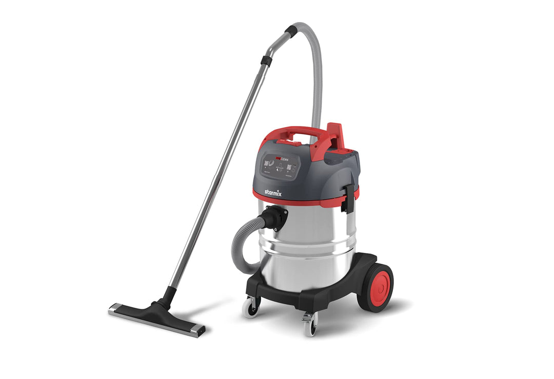 starmix uClean LD-1435 PZ - Nass-/Trockensauger 1400 W, 35 L, Edelstahl Behälter, stabiles Fahrgeste