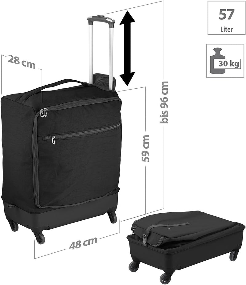 Xcase Reisekoffer: Ultraleichter Reise-Trolley mit 57 Litern Volumen, bis 30 kg, 4 Rollen (Rollkoffe