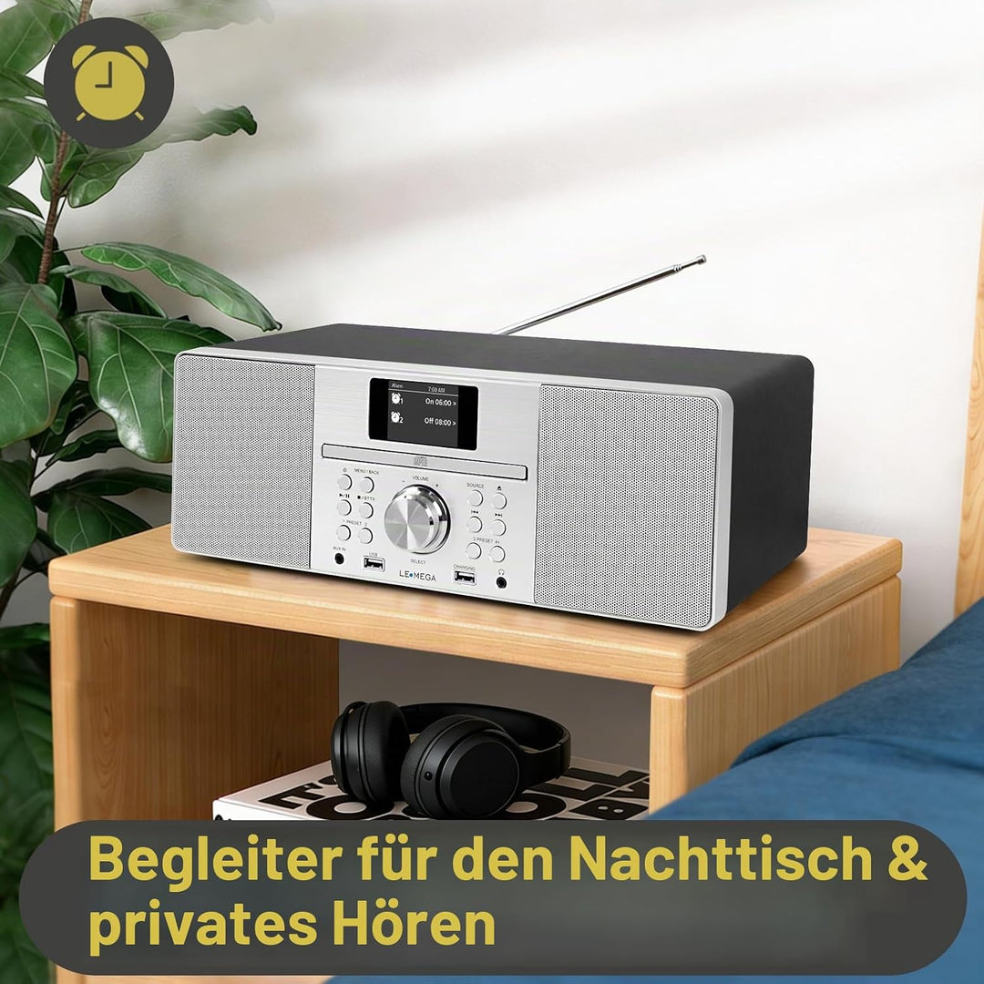 LEMEGA MSY1P All-In-One Musiksystem,CD-Player,DAB/DAB+ und FM Digitalradio,Bluetooth Lautsprecher,20