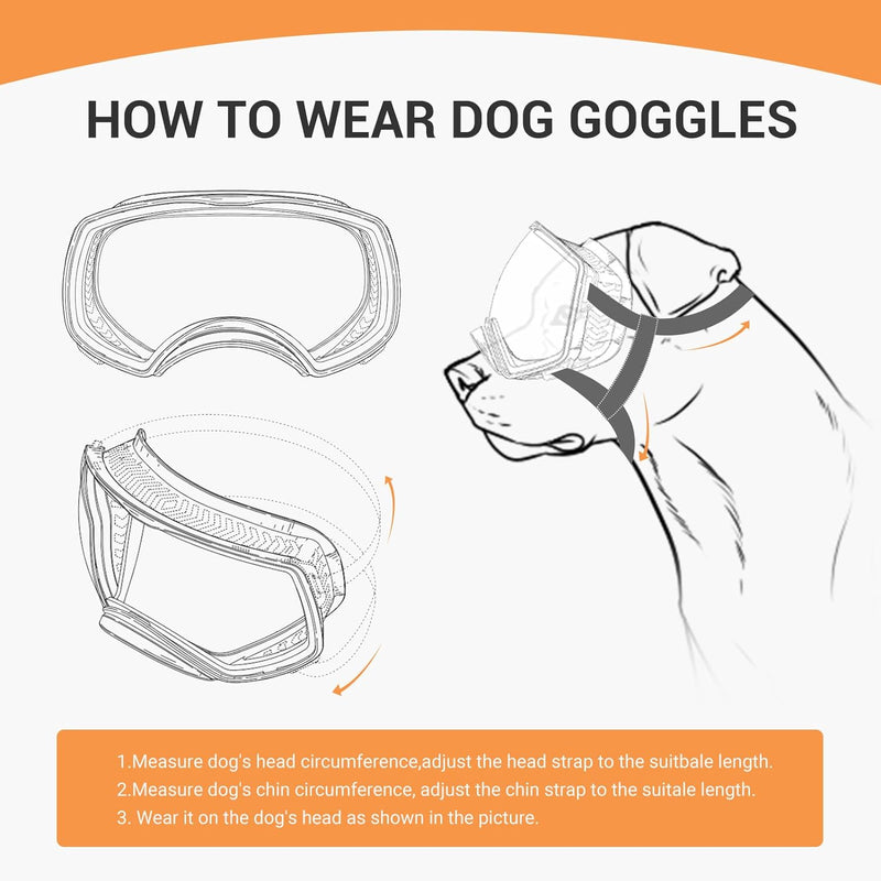 PETLESO Hundebrille Winddichte Hunde Sonnenbrille Hund Schutzbrille mit Verstellbare Band Geeignet f