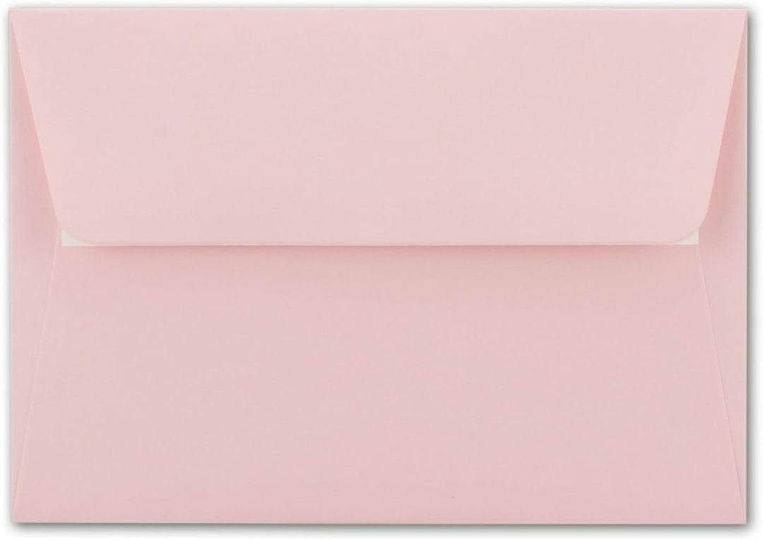 200x Brief-Umschläge B6 - Rosa - 12,5 x 17,5 cm - Haftklebung 120 g/m² - breite edle Verschluss-Lasc