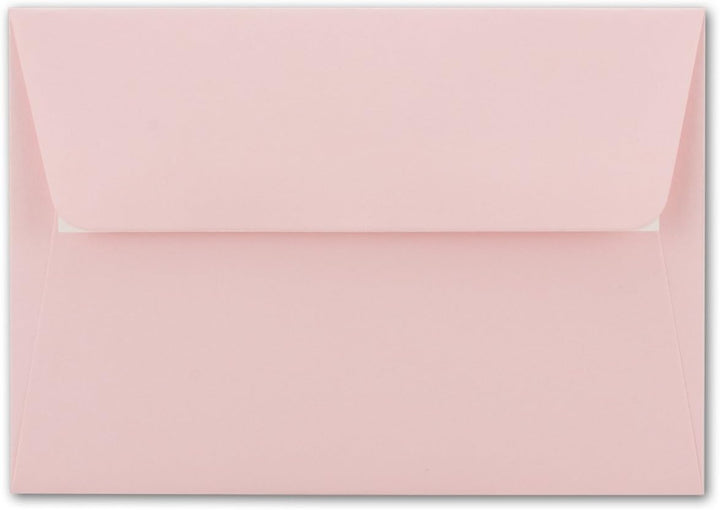 200x Brief-Umschläge B6 - Rosa - 12,5 x 17,5 cm - Haftklebung 120 g/m² - breite edle Verschluss-Lasc