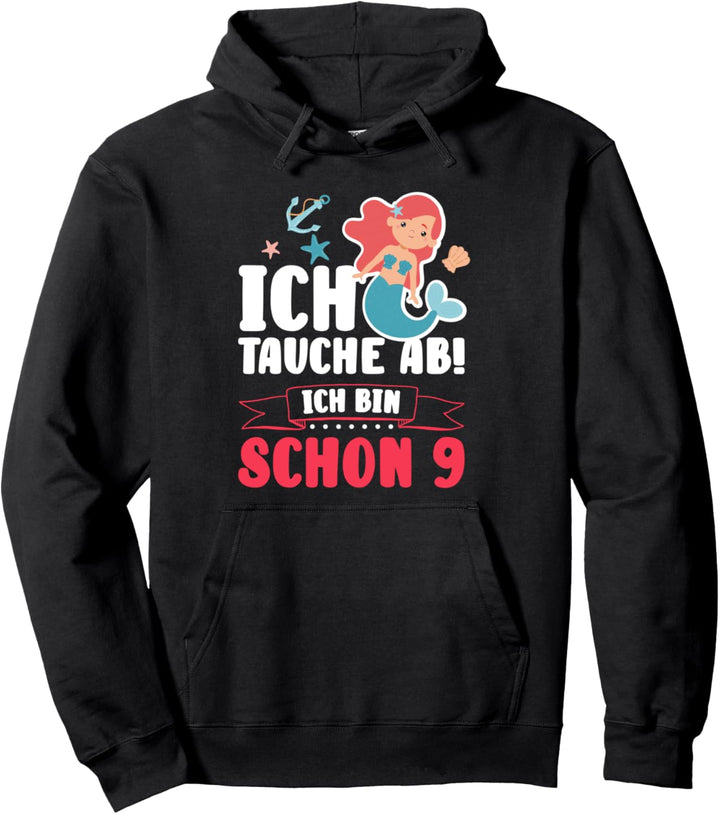 9. Geburtstag 9 Jahre alt Meerjungfrau Pullover Hoodie
