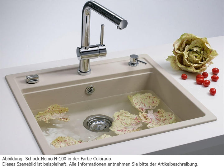 SCHOCK Küchenspüle 57 x 51 cm Nemo N-100 Croma - CRISTALITE hellgraue Granitspüle ab 60 cm Unterschr