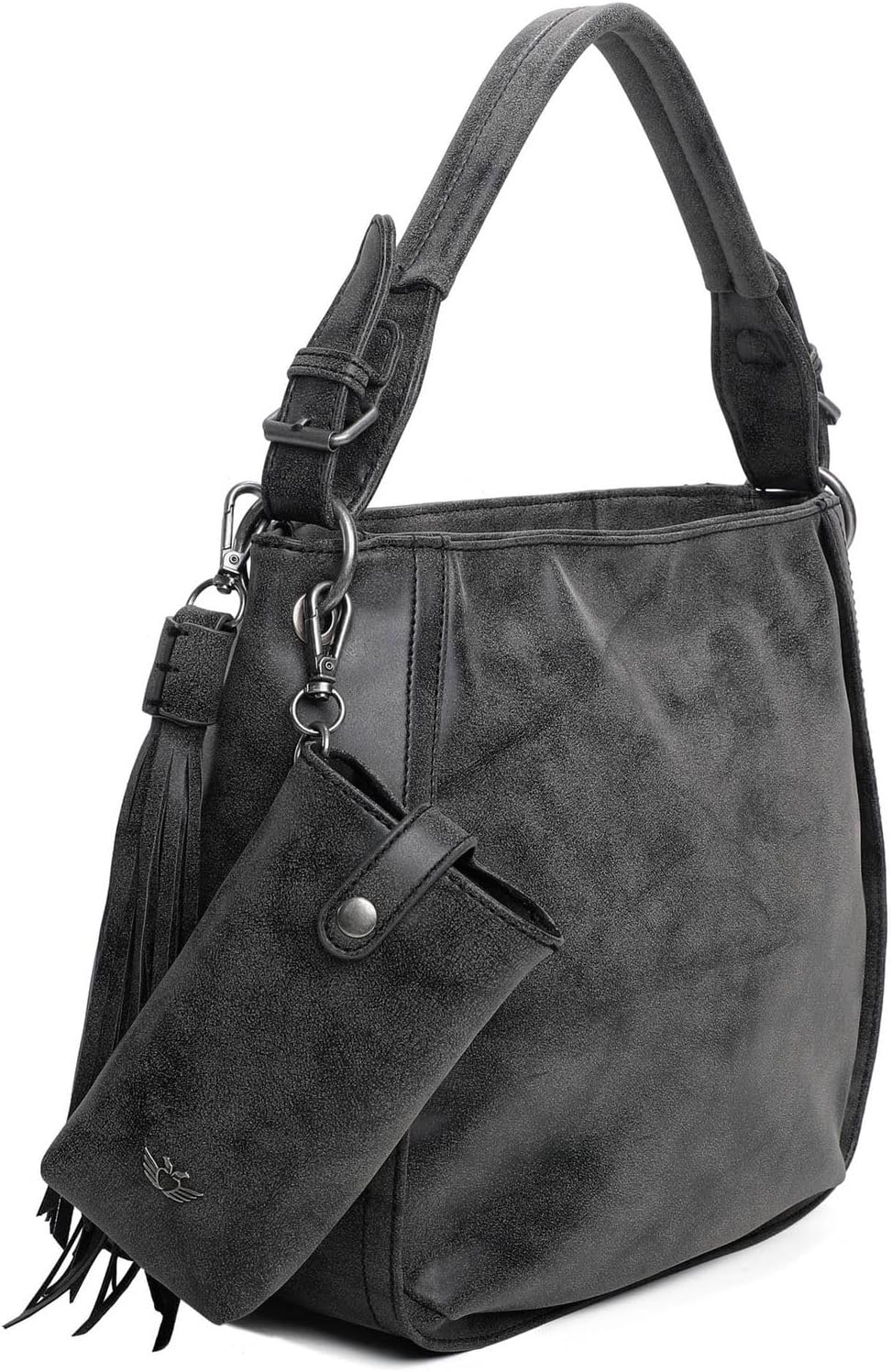 Fritzi aus Preussen Damen Fritzi 2 Medium Hobo Schultertasche Black Idol, Black Idol