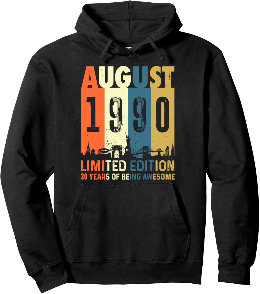 30 Limitierte Auflage hergestellt August 1990 30. Geburtstag Pullover Hoodie