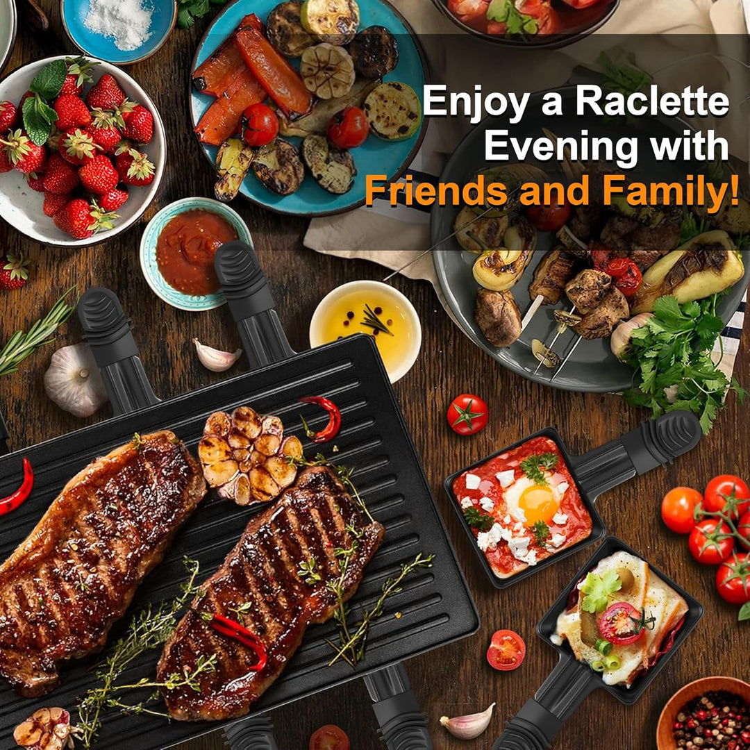 Raclette Pfännchen, 4 Stück Mini Pfännchen Ersatz für Raclette Antihaftbeschichtet Grill Pfännchen Z