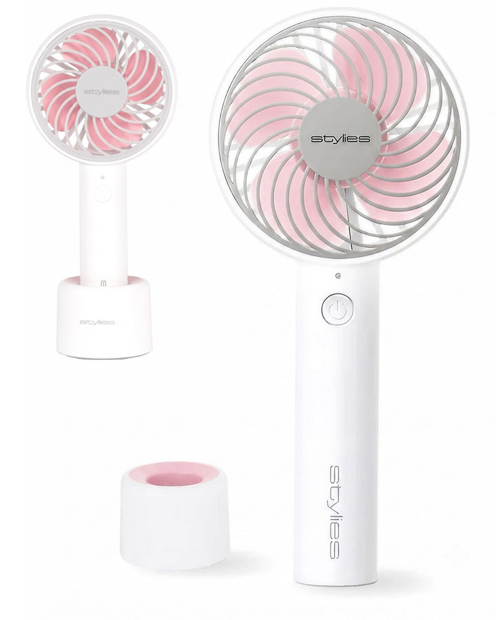 Lacerta Mini Ventilator hand Handventilator Akku aufladbar USB Rosa | Akkuventilator mit USB-Ladung,