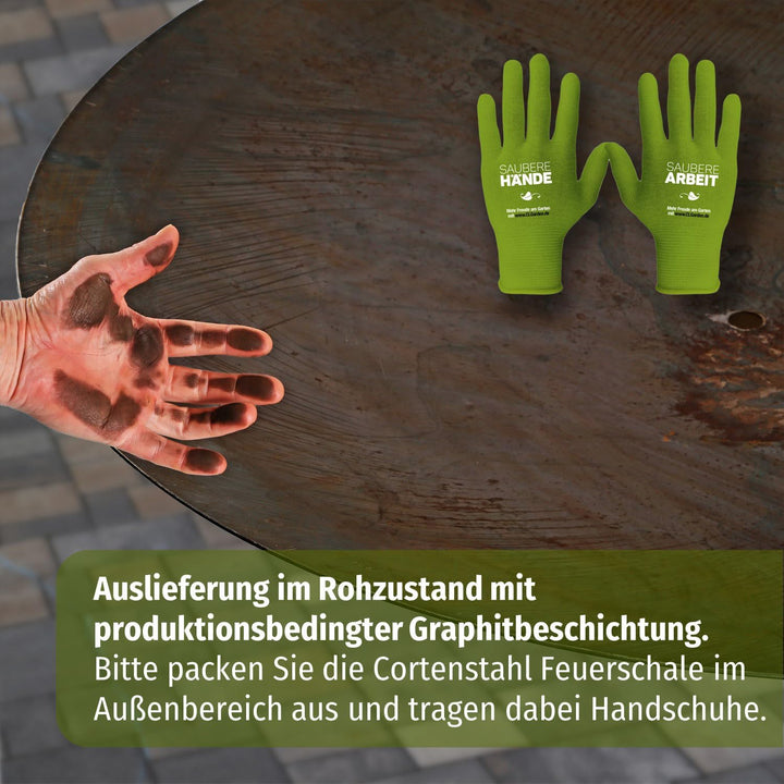 Feuerschale 100 cm gross aus Cortenstahl 2,5 mm Feuerstelle rund Metall Feuer Schale für den Garten