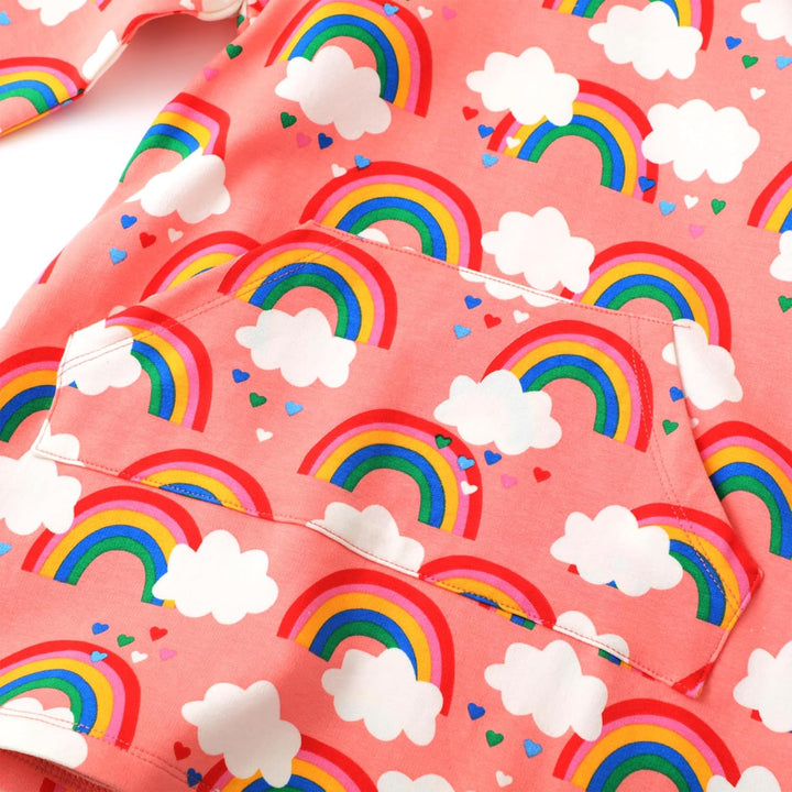 Baogaier Mädchen Kleid Baumwolle Langarm Kapuzenpullover Streifen Blumen Pulloverkleid Kapuze Pullov