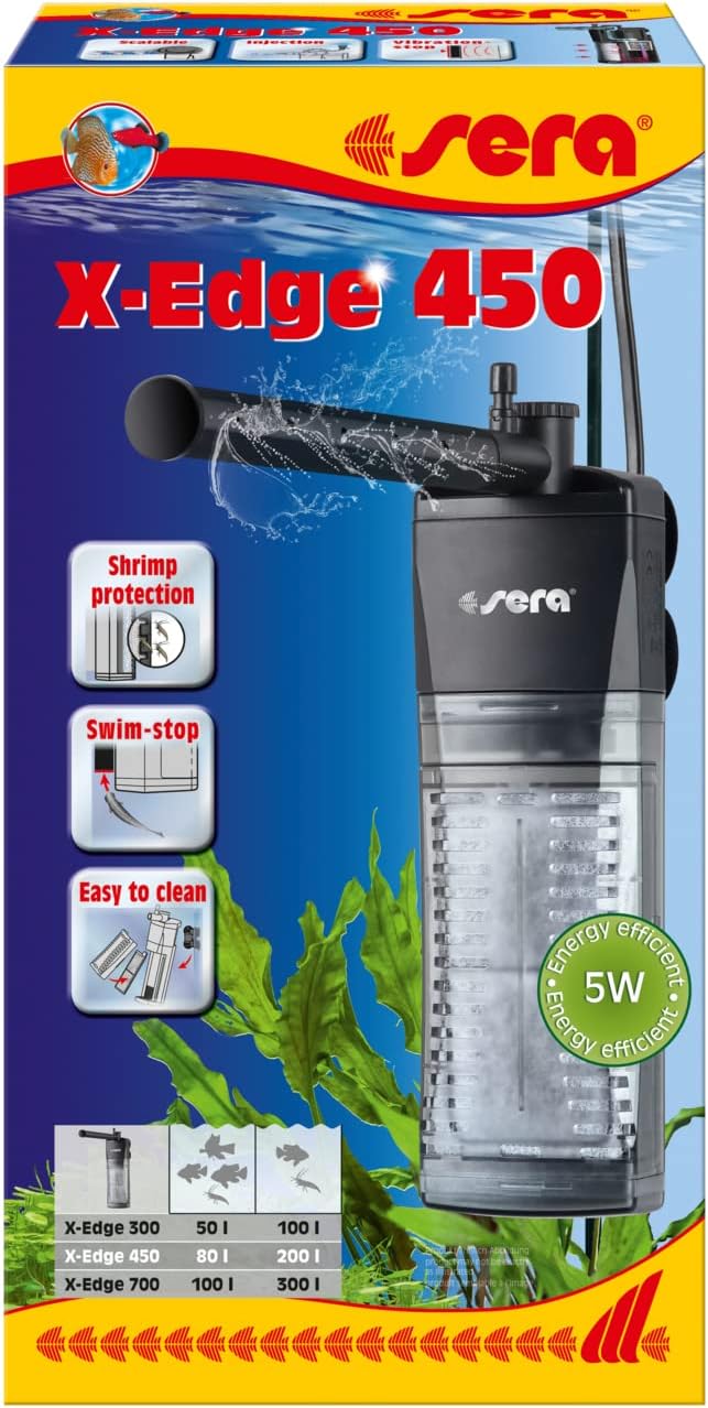 sera X-Edge 450 leistungsstarker & energieeffizienter Eckfilter BZW. Innenfilter fürs Aquarium bis 2