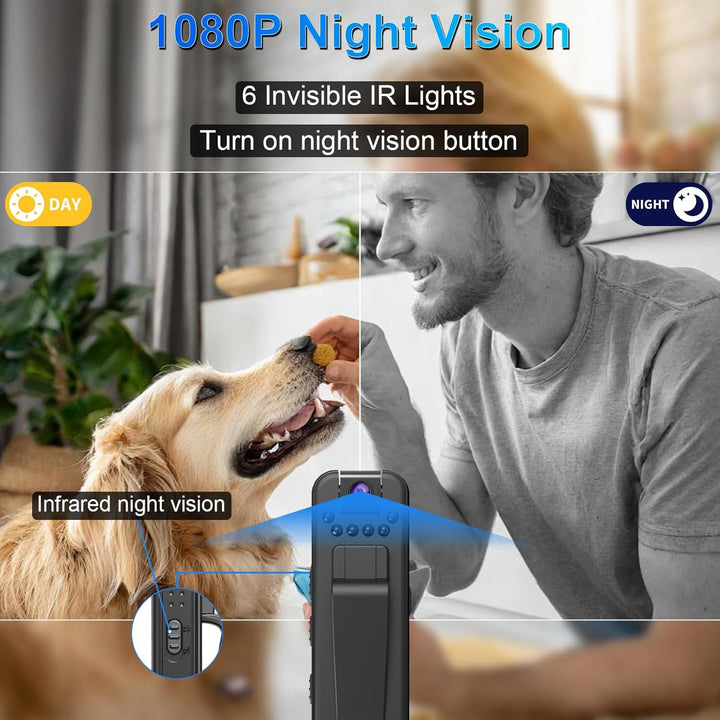 Mini Körperkamera POV Camera 1080P Tragbare Body Cam mit Audio Video Aufzeichnung Mini Überwachungsk