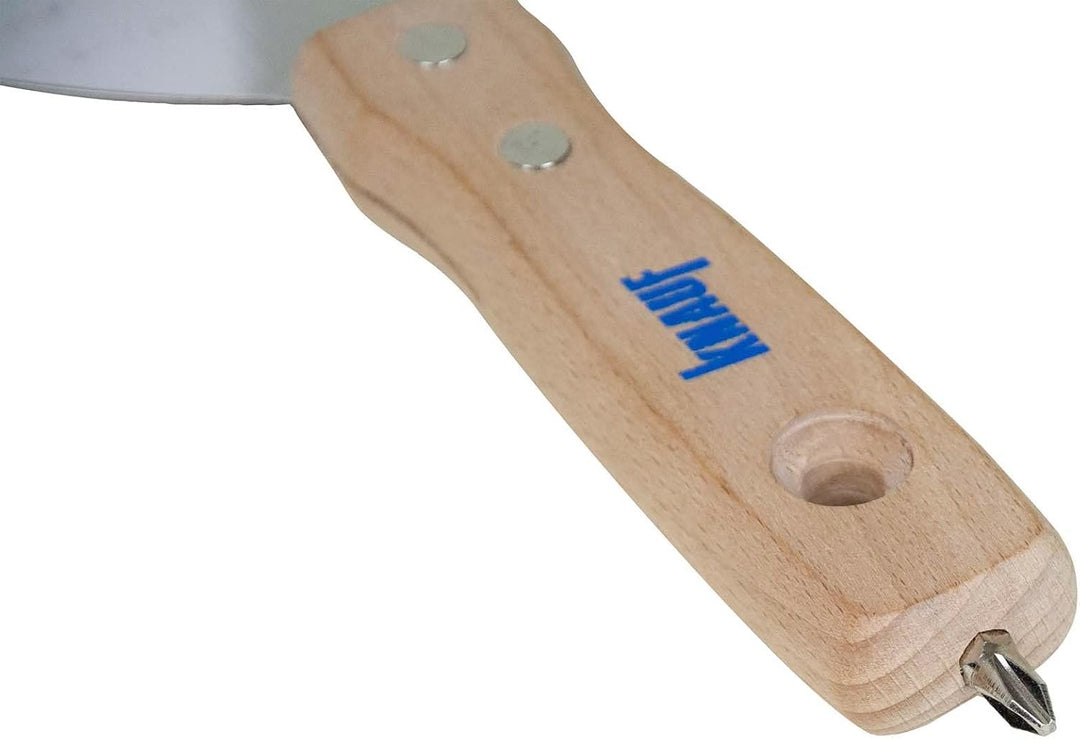 Knauf Schraubgriff-Spachtel mit Bit zum Spachteln von Fugen, 15-cm breit, rostfrei – Bit-Spachtel zu