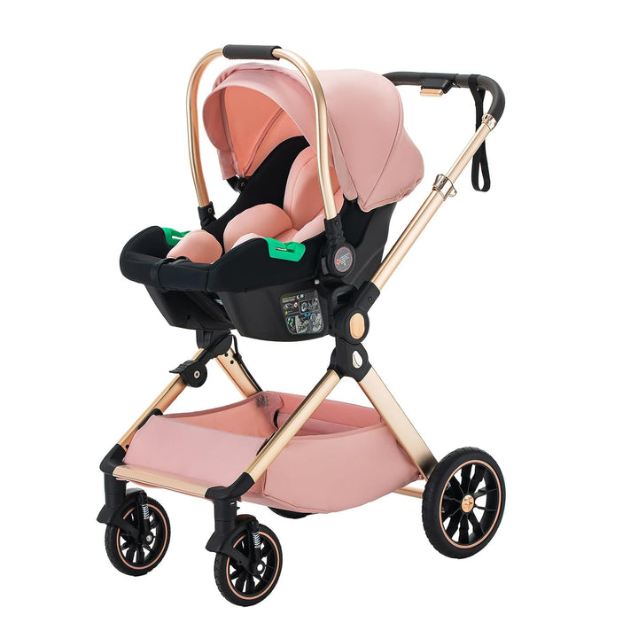 BEBBY 3-in-1 Kinderwagen KombiKinderwagen-Set 2-in-1 Buggy faltbar Luxus Hochlandschaft Neugeborenes