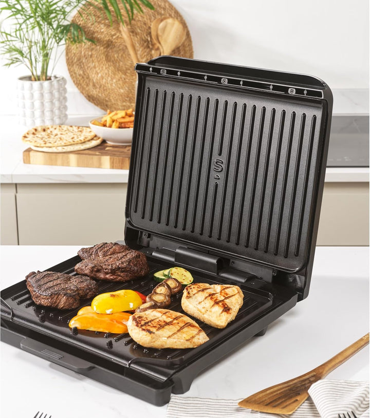 Salter ActiGrill Familie – 8 Portionen grosser Gesundheitsgrill, schwimmendes Scharnier für dickere