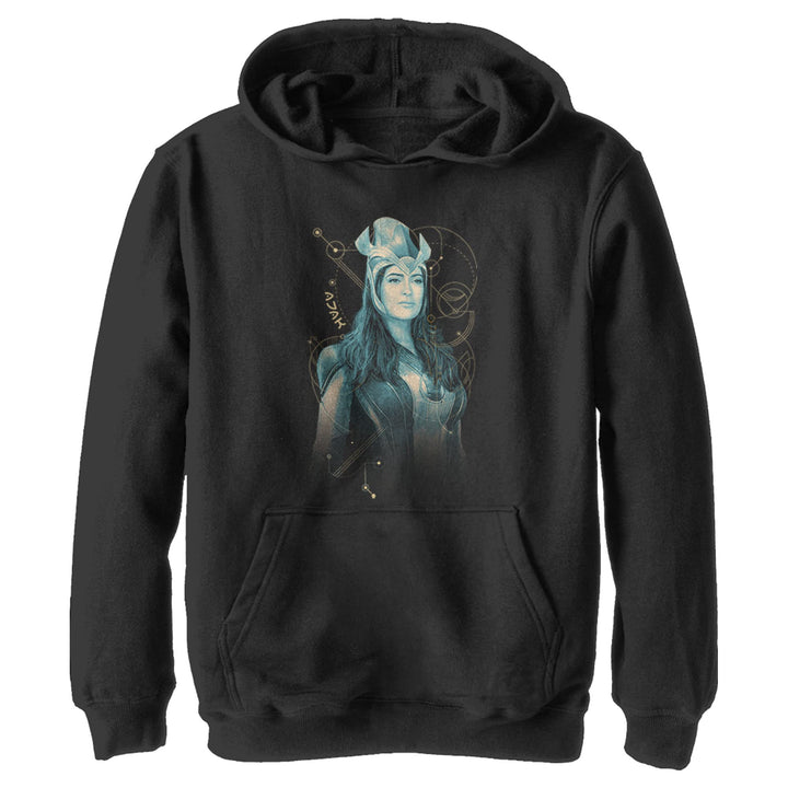 Marvel Jungen Die Ewigen Ajak Teal Hoodie, Schwarz, S