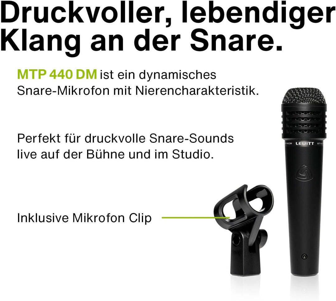 Drum Mikrofon Set BEATKIT mit 4 XLR Mikrofonen Kondensator inkl. 1x Kick Drum Mikro 1x Snare Mikro &
