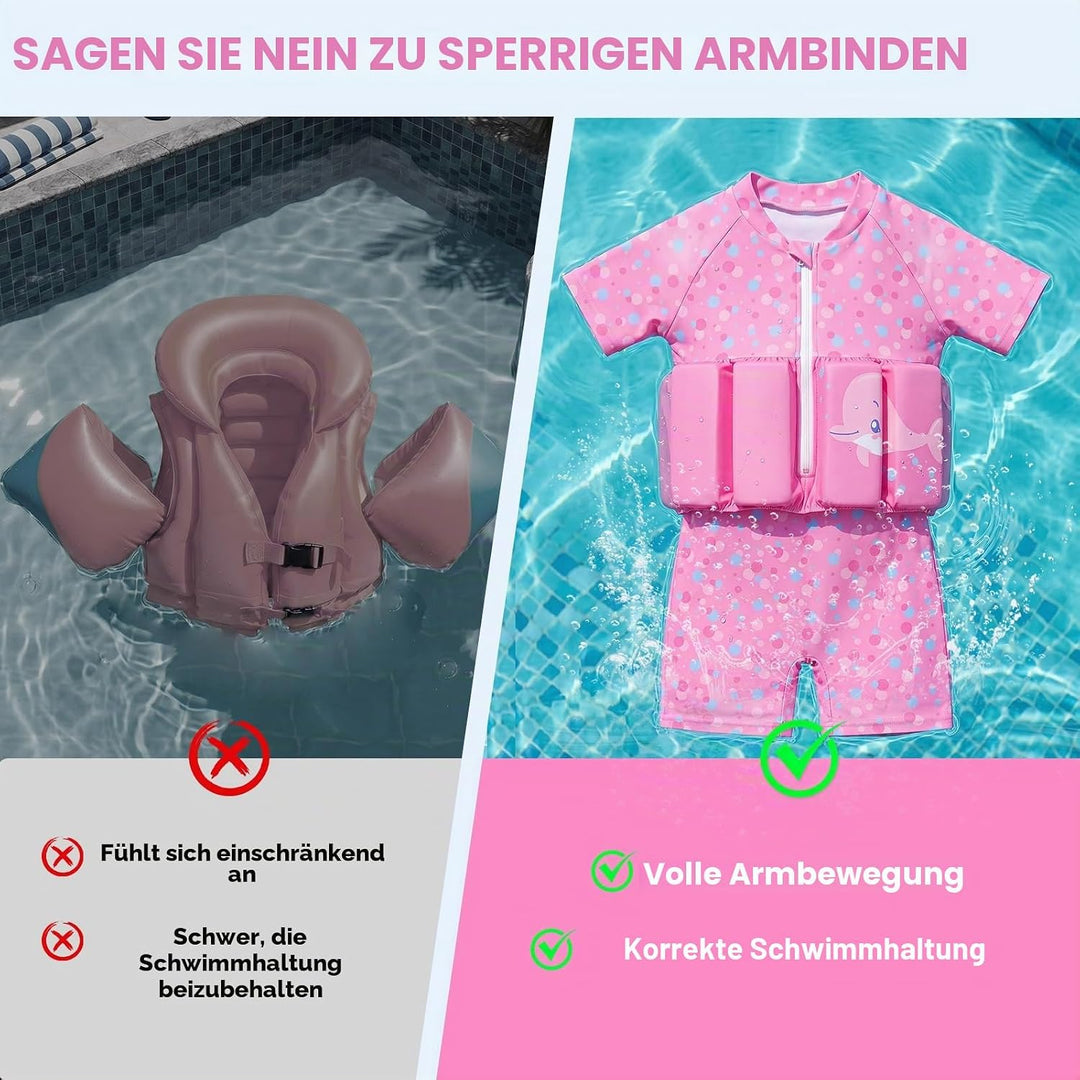 Badeanzug Baby Mädchen Jungen mit Floatation Kleinkind Schwimmtraining Hilfe Schwimmende Badeanzug E