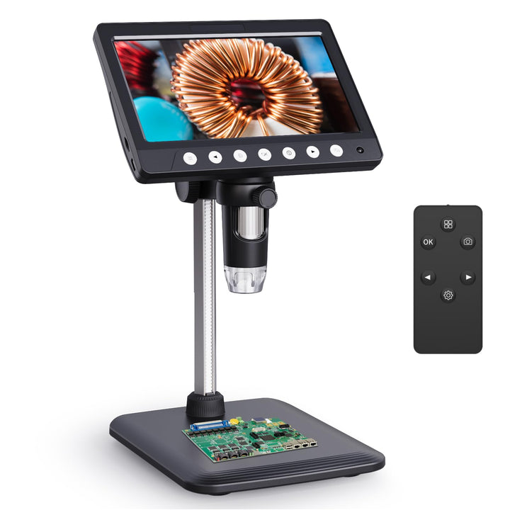 Ashfly LCD Digital Mikroskop für Münzen, 7 Zoll 1080P USB Mikroskop, 50X-500X Auflösung, Microscope