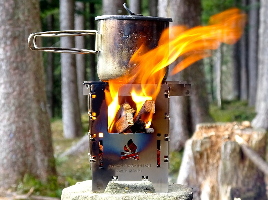 BUSHBOX LF Outdoor-Kocher | Hobo-Kocher | Camping | Holz | Gas | Spiritus | Faltbar | Kompakt | Edel