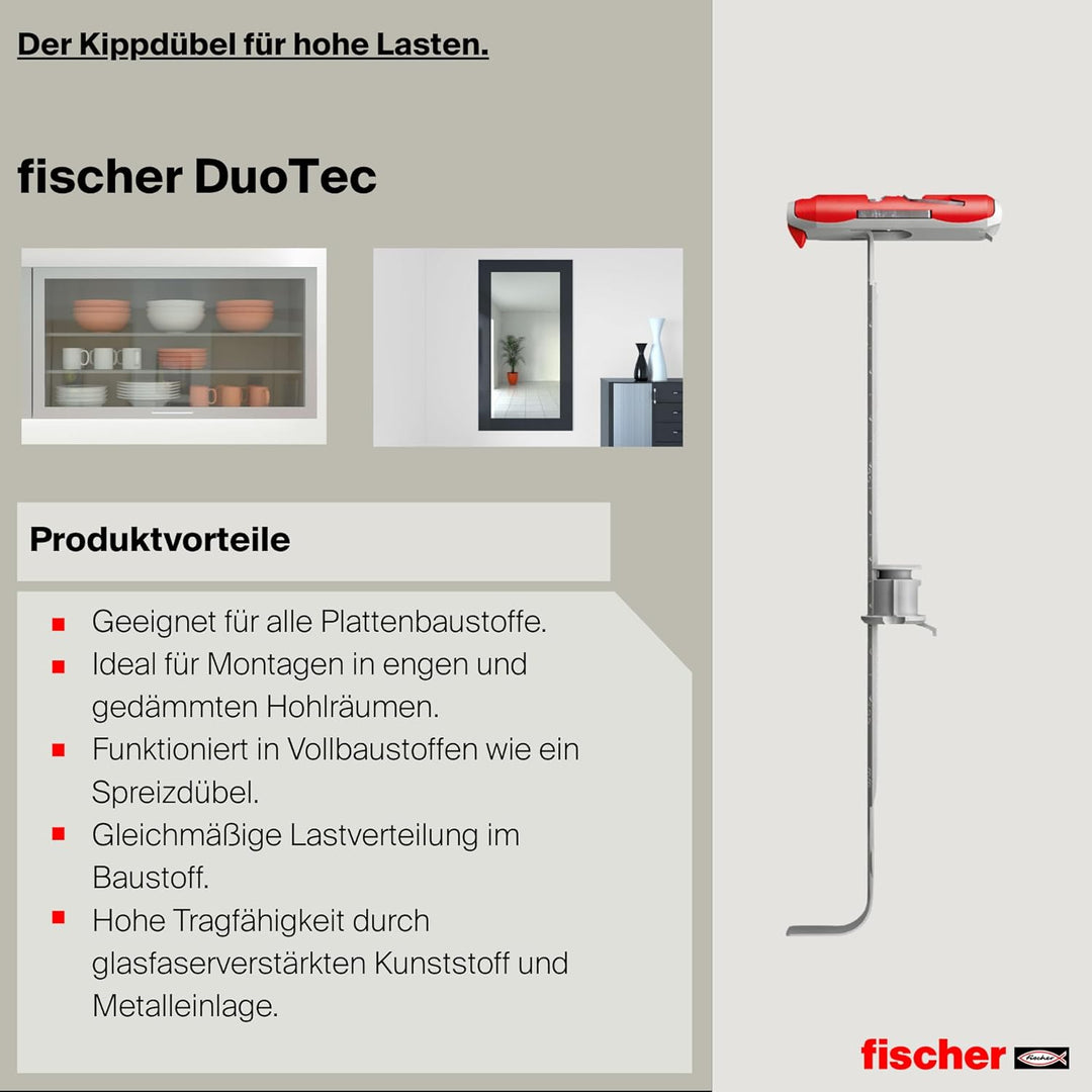 fischer S-Kippdübel zum Befestigen von Garderoben, Hängeschränken UVM. in Gipskarton-und Gipsfaserpl