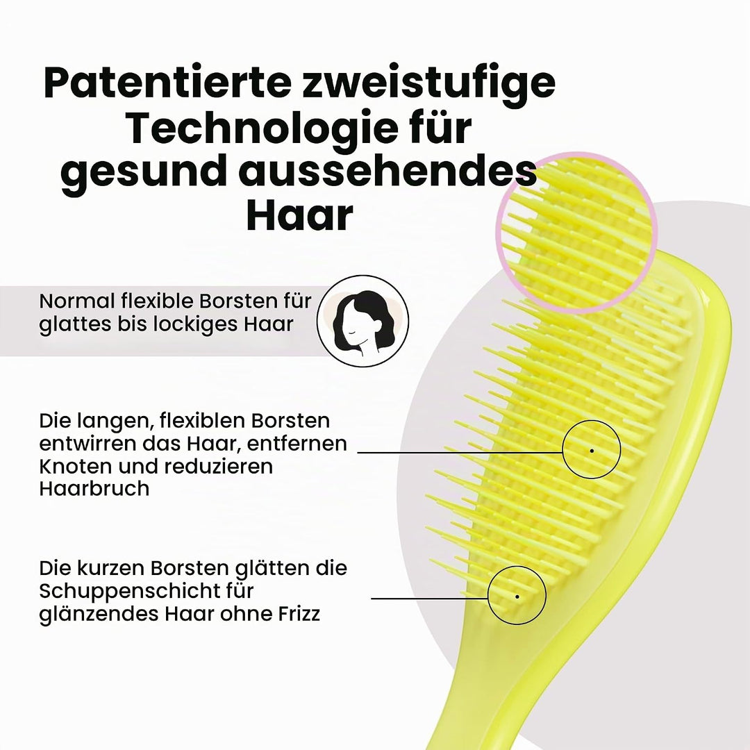 Tangle Teezer Die ultimative Mini-Entwirrer-Haarbürste, sanft zu nassem Haar, zweistufige Zähne und