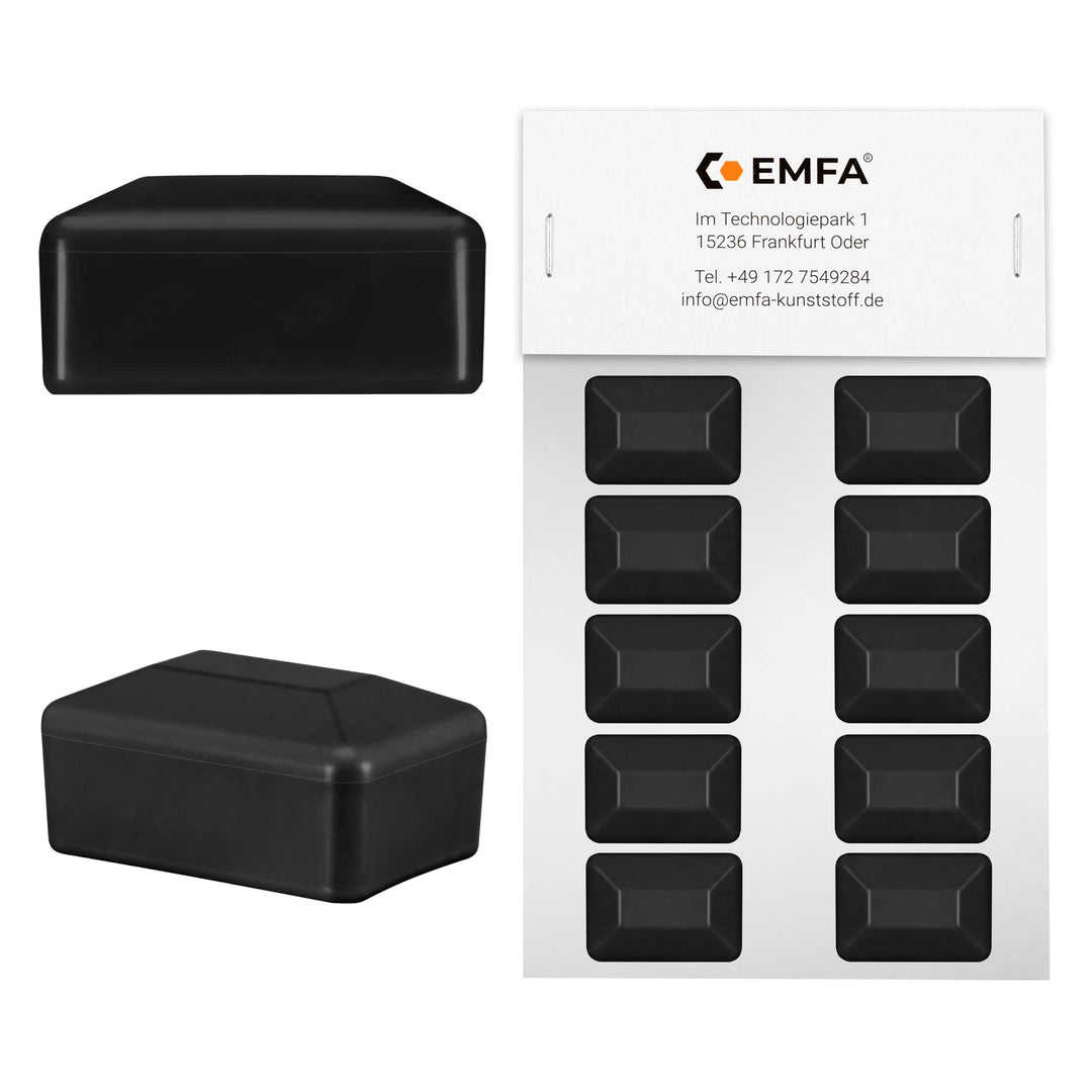 EMFA Zaunpfahlkappe rechteckig 40x60 mm Schwarz 10 Stück Pfostenkappen Kunststoff Pfostenkappen Abde
