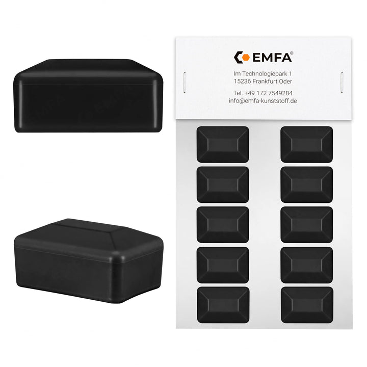 EMFA Zaunpfahlkappe rechteckig 40x60 mm Schwarz 10 Stück Pfostenkappen Kunststoff Pfostenkappen Abde