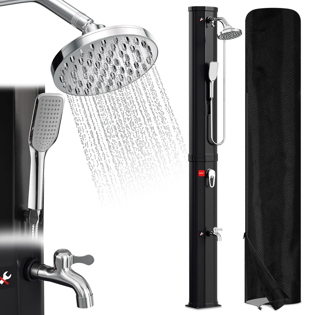 Solardusche 60L Solar Gartendusche warmes Wasser Bis Zu 60°C Ohne Stromanschluss Pooldusche Camping