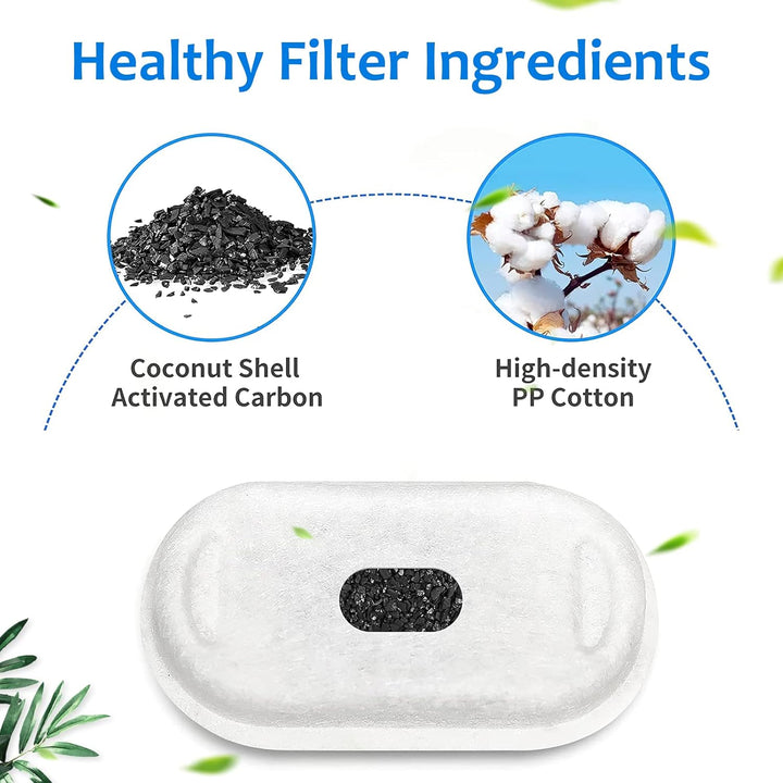 Katzenbrunnen Filter, Vindox 16 Stück Ersatzfilter mit Aktivkohle Kohlefilter für 2L/3.2L/4L Edelsta