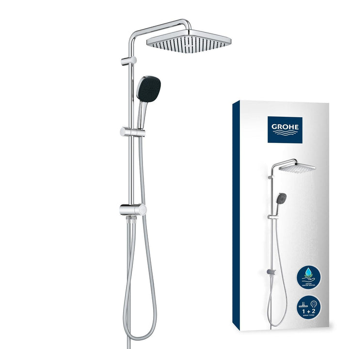 GROHE Vitalio Comfort 250 - Flex Duschsystem mit Umstellung (wassersparend, 2 Strahlarten, flexible