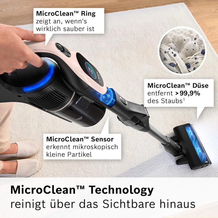 Bosch Akku-Staubsauger Unlimited 10 BKS1041RHF, kabellos, MicroClean Technology, TFT-Display, Staubk
