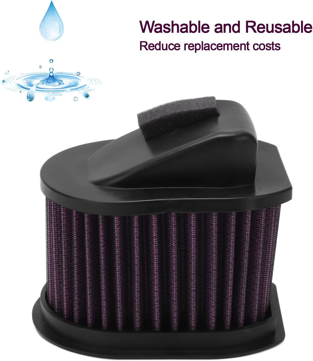 Luftfilterelement, Motorrad-Luftfilter mit Hohem Durchfluss, Waschbar, Wiederverwendbar, Verschlei?f