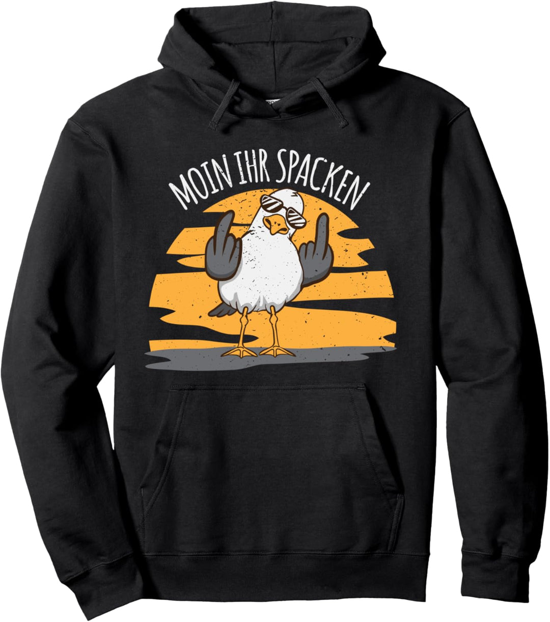 Nord deutscher Möwen Moin ihr Spacken Plattdeutsch Möwe Pullover Hoodie