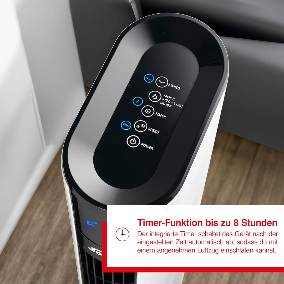 Solis Easy Breezy 757 Ventilator Leise - Turmventilator - Ventilator mit Fernbedienung und Temperatu