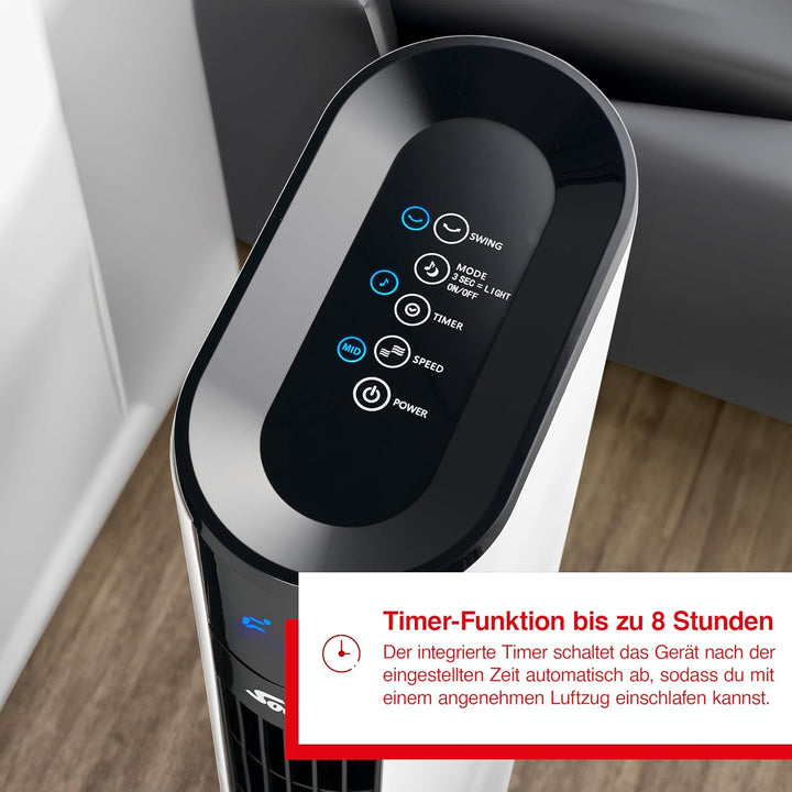 Solis Easy Breezy 757 Ventilator Leise - Turmventilator - Ventilator mit Fernbedienung und Temperatu