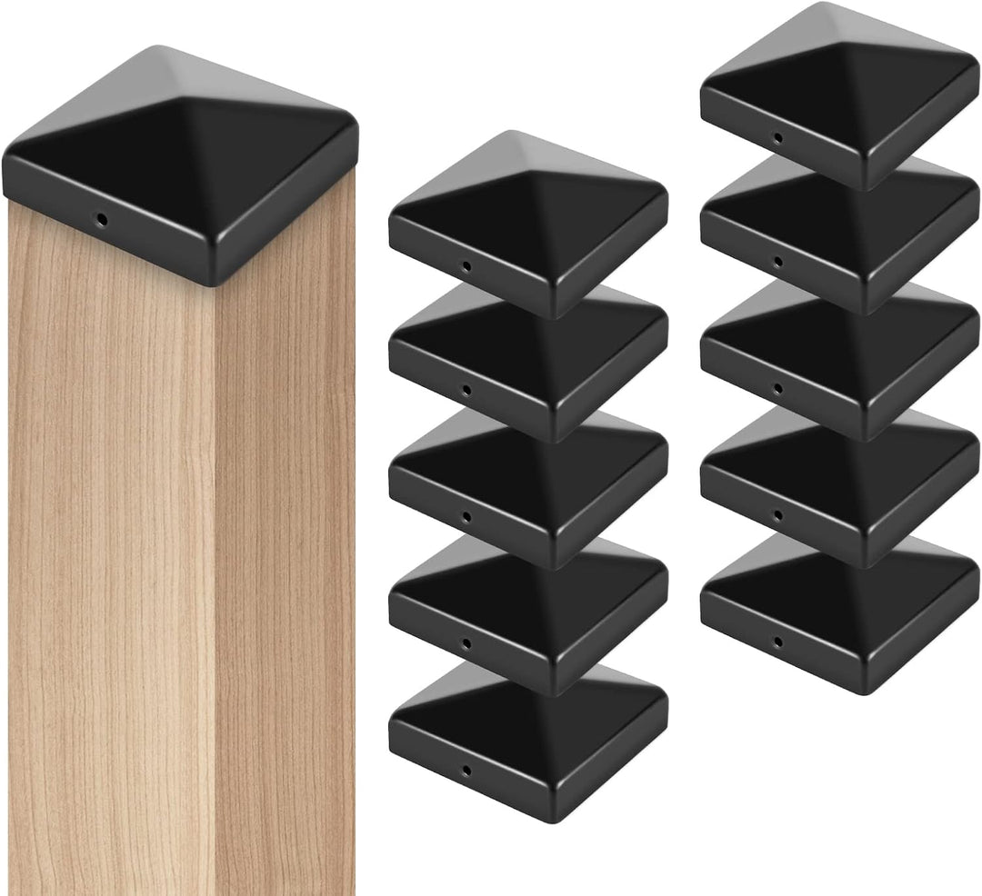 Sonnewelt Pfostenkappe, 10 Stück, 91mm*91mm Pfostenkappen Zaunkappe Abdeckkappe, mit Schrauben, Pfah