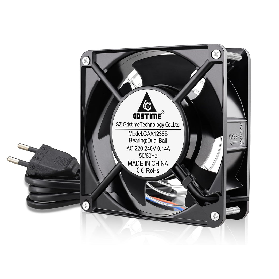 GDSTIME AC Lüfter 220V 120mm lüfter 120mm x 38mm lüfter 230V Axialkühl lüfter 12038 Dual Kugellager