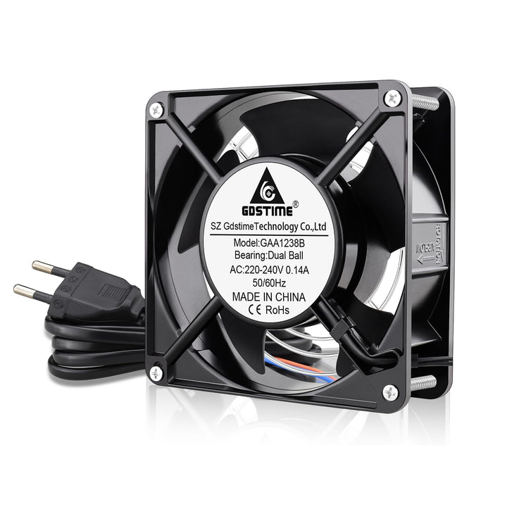 GDSTIME AC Lüfter 220V 120mm lüfter 120mm x 38mm lüfter 230V Axialkühl lüfter 12038 Dual Kugellager