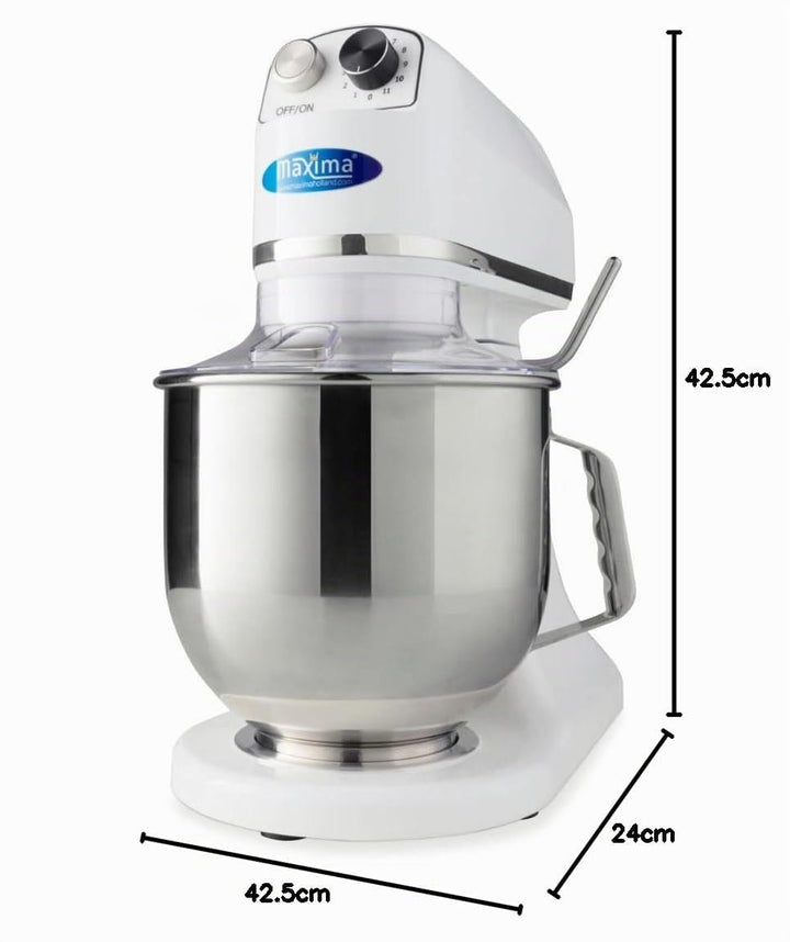 Maxima Gastro Planetenmischer - 7 l - Bis zu 2 kg Teig - Weiss