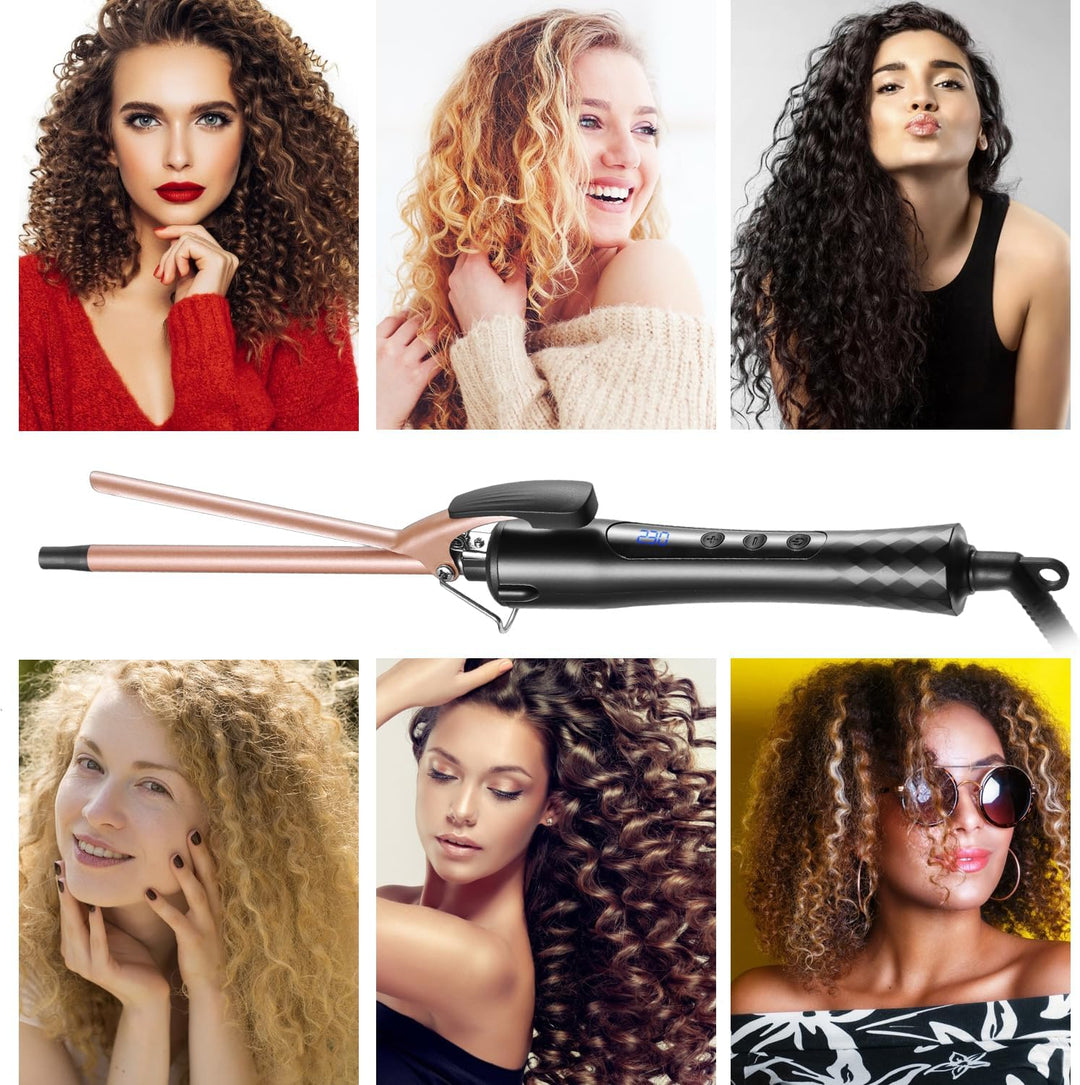Culwad Lockenstab Kleine Locken, 9mm Keramik Lockenstab Dünn für Kurze/Mittlere Haare, Afro Locken K