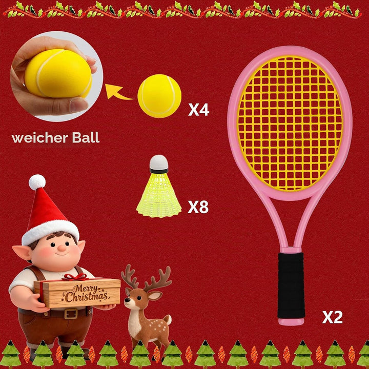 Ppbmocw TennisschläGer Kinder 2-15 Jahre,Das TennisschläGer-Set FüR Kinder Umfasst Zwei 17-Zoll-Tenn