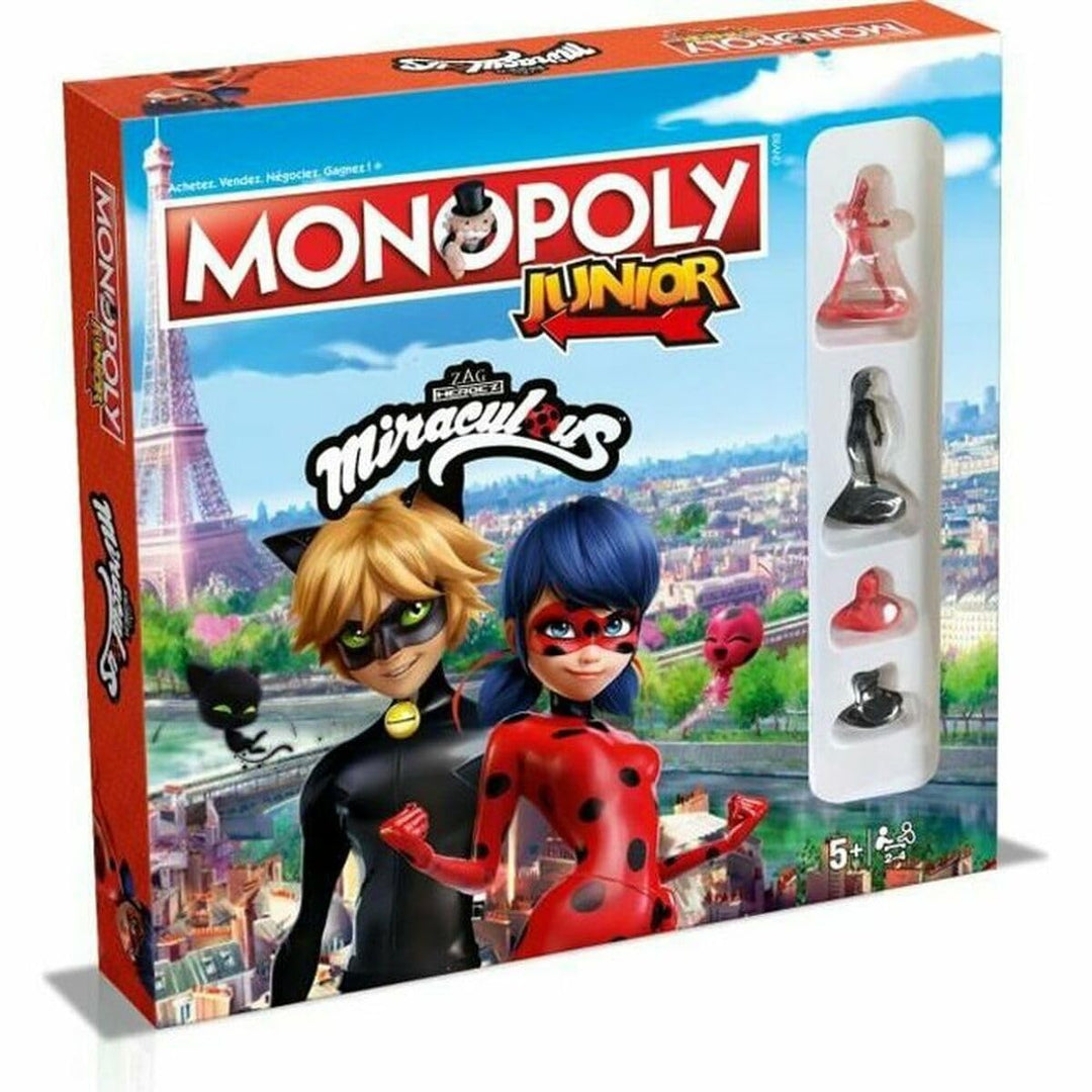 WINNING MOVES - Monopoly – Monopoly Junior – Miraculous – Gesellschaftsspiel – französische Version,