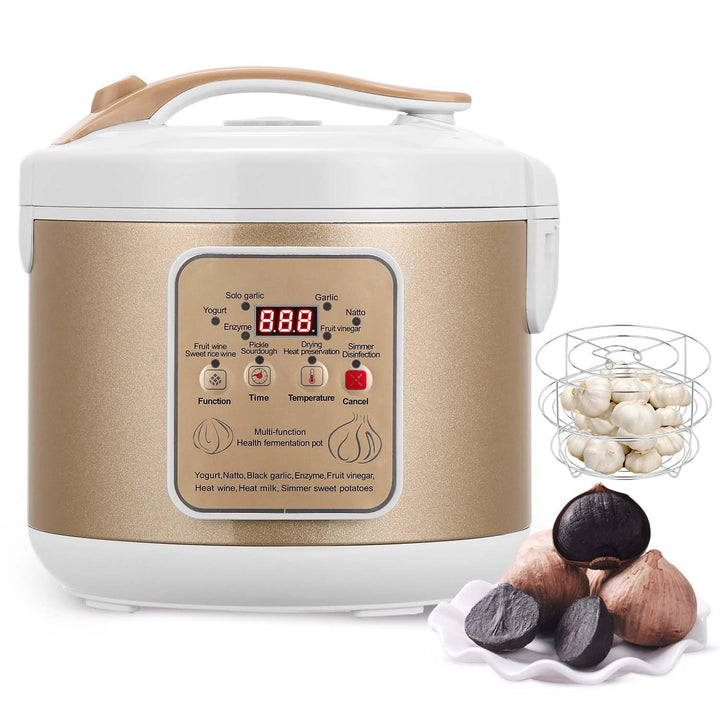 Moongiantgo 6l Schwarzer Knoblauchfermenter, Automatische Steuerung Knoblauchtopf Natto, Joghurt, Ki