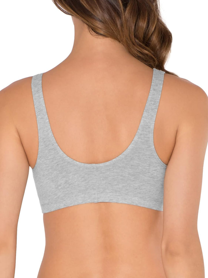 Fruit of The Loom Womens' Front Close Built Up Sports Bra, Heather Grey, 42