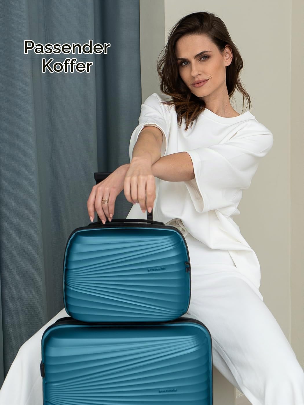 Hartschalen Handgepäck Kosmetik-Koffer | Stabiles Beauty-Case mit Aufsteckfunktion | 34 x 17 x 27 cm