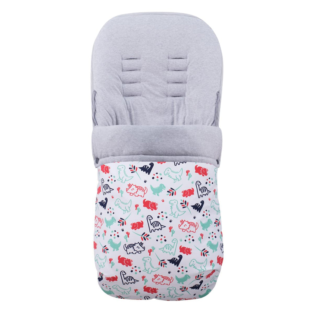 JYOKO Kids Fusssack für Kinderwagen kompatibel mit Baby Jogger City Mini (Baumwolle, Dino Party) BAU